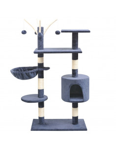 Albero per Gatti con Tiragraffi Sisal 125 cm Blu Scuro 2