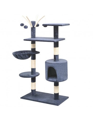 Albero per Gatti con Tiragraffi Sisal 125 cm Blu Scuro