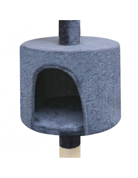 Albero per Gatti con Tiragraffi Sisal 125 cm Blu Scuro