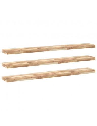 Mensole da Parete 3 pz 120x20x4 cm Legno Acacia Non Trattato