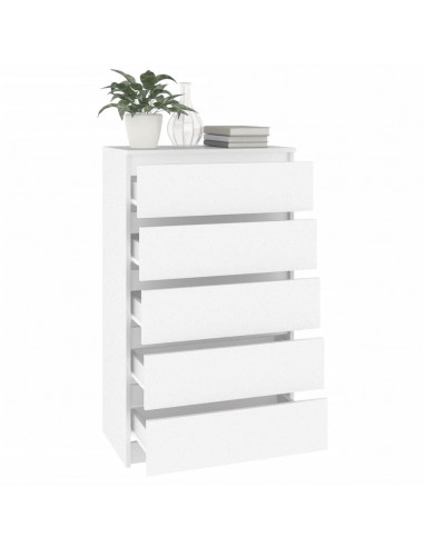 Cassettiera Bianca 60x36x103 cm in Legno Multistrato