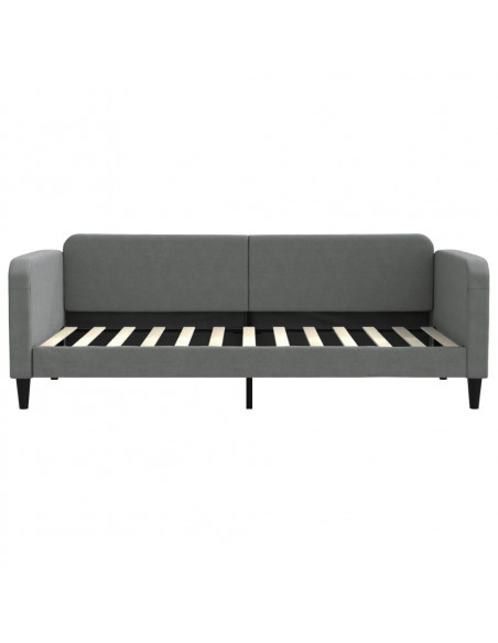 Divano Letto Estraibile Cassetti Grigio Scuro 90x200cm Tessuto