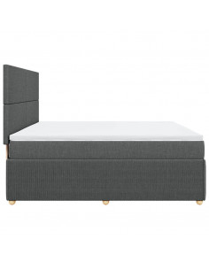 Giroletto a Molle con Materasso Grigio Scuro 180x200 cm Tessuto 2