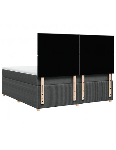 Giroletto a Molle con Materasso Grigio Scuro 180x200 cm Tessuto