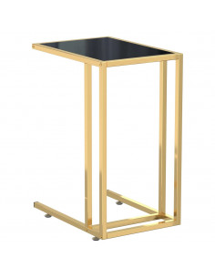 Tavolino per Computer Nero 50x35x65 cm in Vetro Temperato 2