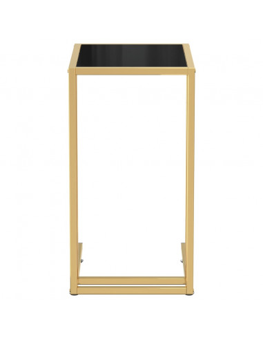 Tavolino per Computer Nero 50x35x65 cm in Vetro Temperato