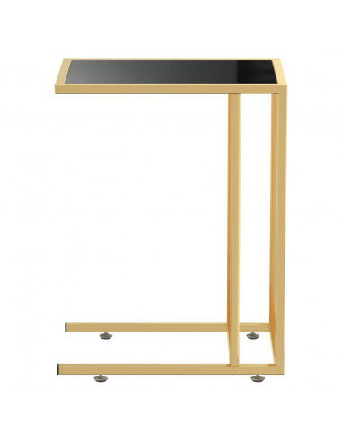 Tavolino per Computer Nero 50x35x65 cm in Vetro Temperato