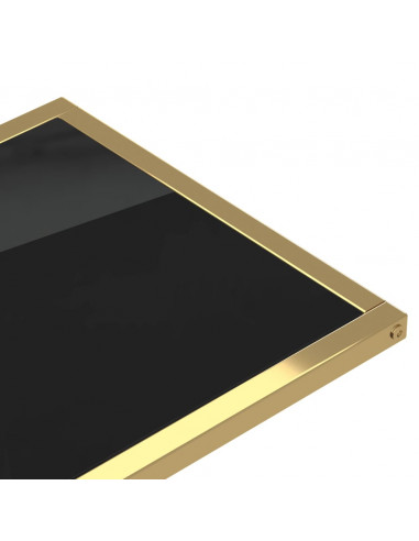 Tavolino per Computer Nero 50x35x65 cm in Vetro Temperato