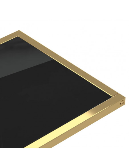 Tavolino per Computer Nero 50x35x65 cm in Vetro Temperato