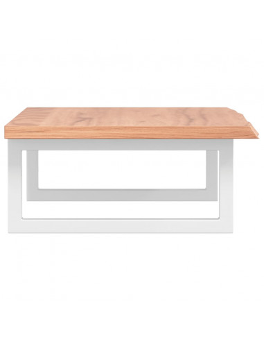 Ripiano a Parete per Lavabo in Acciaio e Massello di Rovere