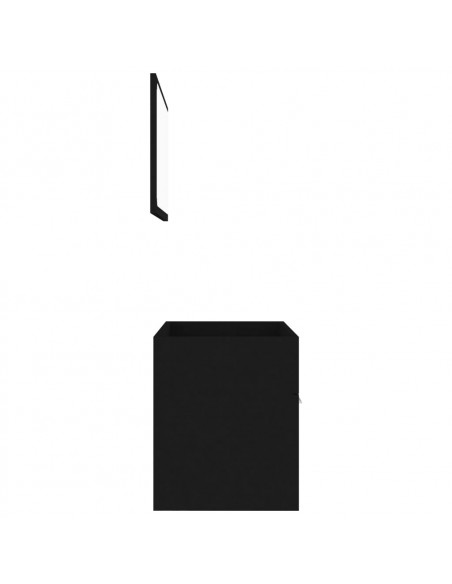 Set Mobili da Bagno 2 pz Nero in Legno Multistrato