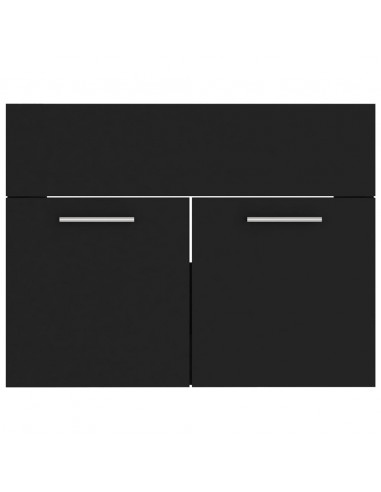 Set Mobili da Bagno 2 pz Nero in Legno Multistrato
