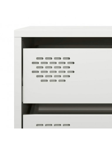 Credenza Bianca 68x39x73,5 cm in Acciaio Laminato a Freddo