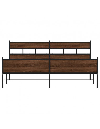 Giroletto senza Materaso in Metallo Rovere Marrone 200x200 cm