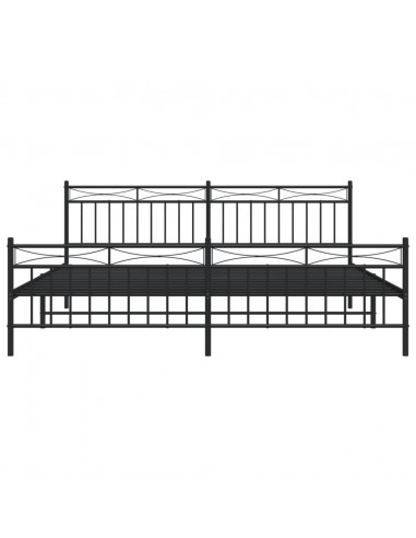Giroletto con Testiera e Pediera Metallo Nero 193x203 cm