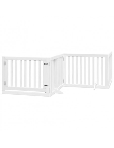 Cancello Cani Porta Pieghevole Bianco 6 Pannelli 480 cm Pioppo