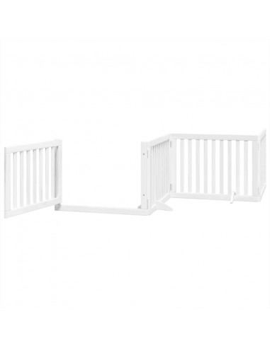 Cancello Cani Porta Pieghevole Bianco 6 Pannelli 480 cm Pioppo