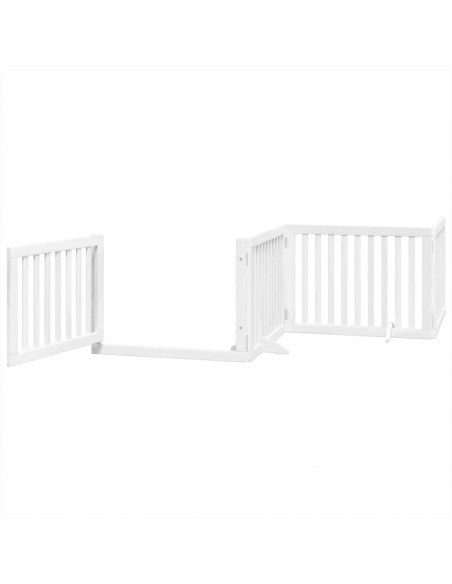 Cancello Cani Porta Pieghevole Bianco 6 Pannelli 480 cm Pioppo
