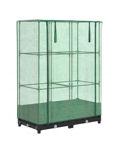 Letto Rialzato con Copertura Serra Effetto Rattan 80x40x123 cm