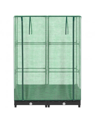 Letto Rialzato con Copertura Serra Effetto Rattan 80x40x123 cm