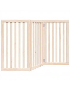 Cancello per Cani Pieghevole 3 Pannelli 150 cm Legno di Pioppo 2
