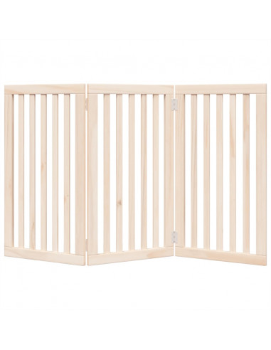 Cancello per Cani Pieghevole 3 Pannelli 150 cm Legno di Pioppo