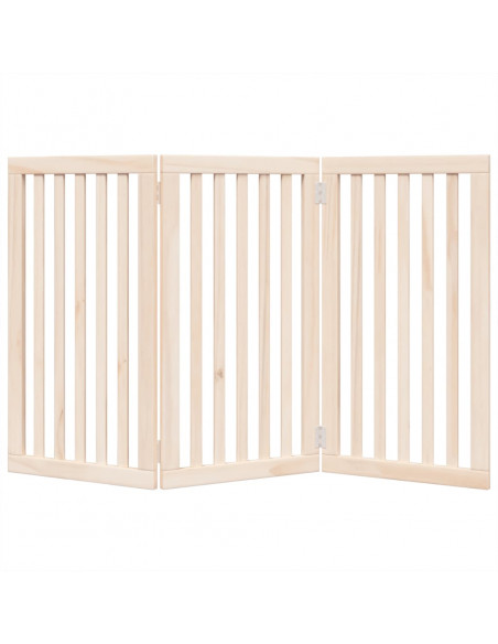 Cancello per Cani Pieghevole 3 Pannelli 150 cm Legno di Pioppo