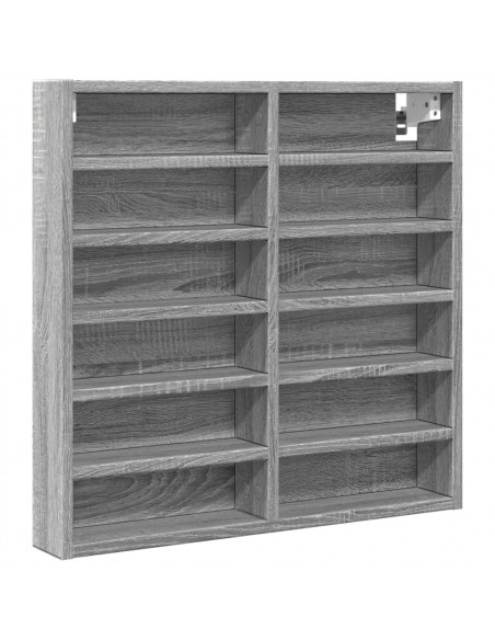 Armadietto Vetrina Grigio Sonoma 60x8,5x58 cm Legno Multistrato