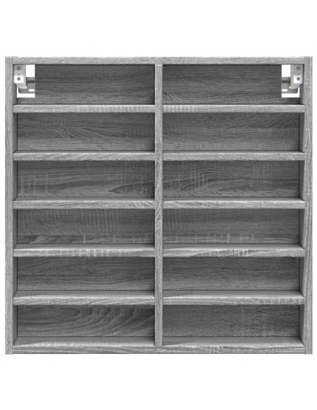 Armadietto Vetrina Grigio Sonoma 60x8,5x58 cm Legno Multistrato