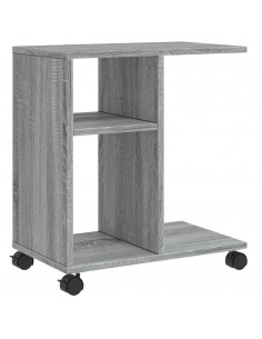 Tavolino con Ruote Grigio Sonoma 50x30x55 cm Legno Multistrato 2