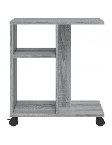 Tavolino con Ruote Grigio Sonoma 50x30x55 cm Legno Multistrato