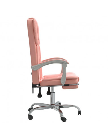 Poltrona da Ufficio Reclinabile Rosa in Similpelle