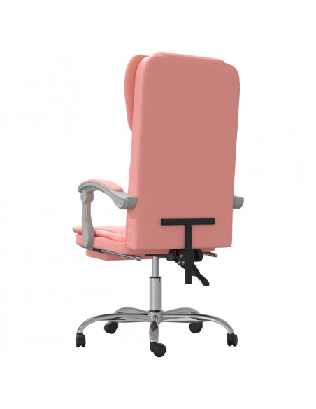 Poltrona da Ufficio Reclinabile Rosa in Similpelle