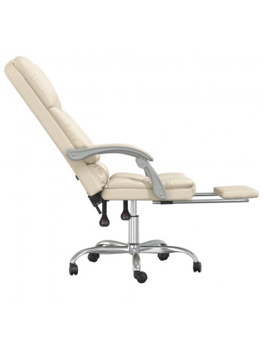 Poltrona da Ufficio Massaggiante Reclinabile Crema Similpelle