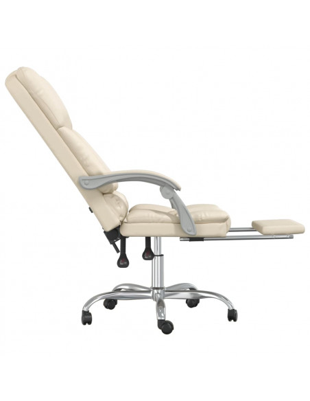 Poltrona da Ufficio Massaggiante Reclinabile Crema Similpelle