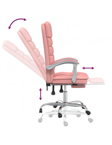 Poltrona da Ufficio Massaggiante Reclinabile rosa in Similpelle
