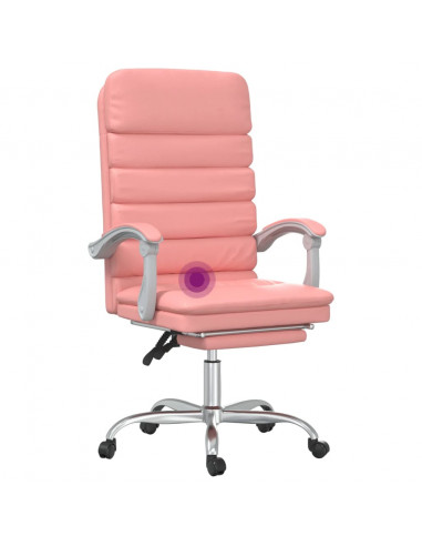 Poltrona da Ufficio Massaggiante Reclinabile rosa in Similpelle