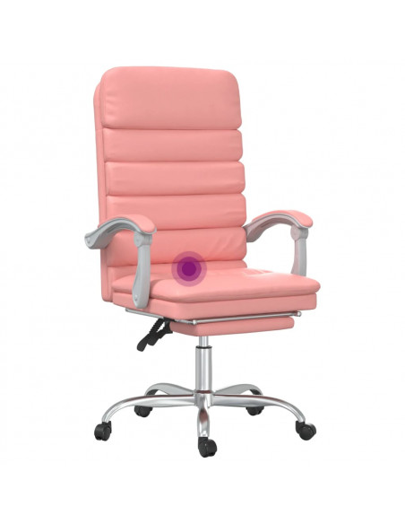 Poltrona da Ufficio Massaggiante Reclinabile rosa in Similpelle