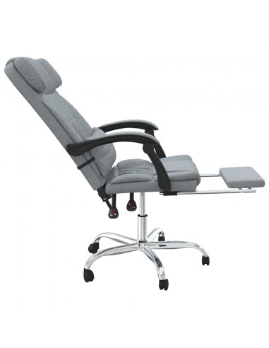 Sedia da Ufficio Massaggio Reclinabile Grigio chiaro in Tessuto