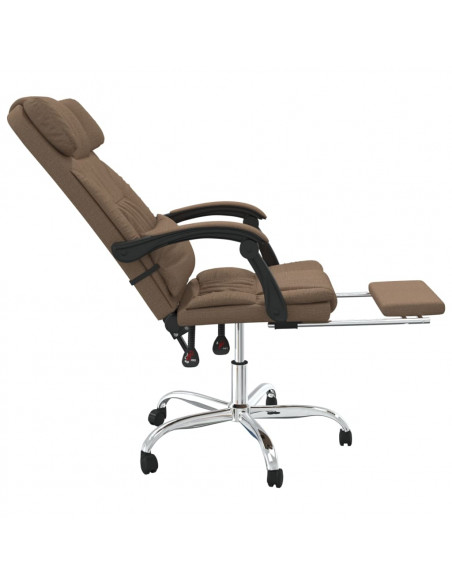Sedia da Ufficio Massaggio Reclinabile Marrone in Tessuto
