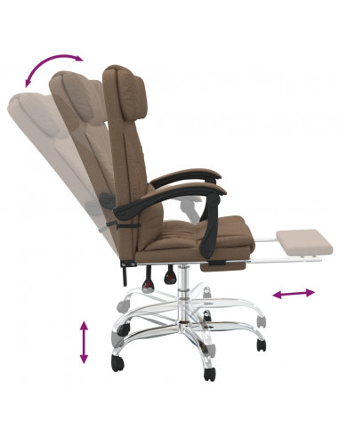 Sedia da Ufficio Massaggio Reclinabile Marrone in Tessuto