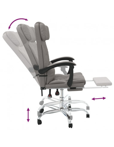 Sedia da Ufficio Massaggio Reclinabile Tortora in Tessuto