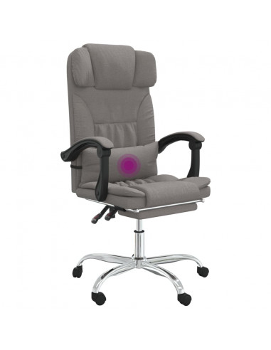 Sedia da Ufficio Massaggio Reclinabile Tortora in Tessuto