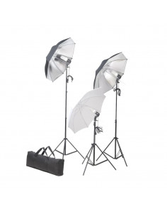 Kit Studio Fotografico con Luci Ombrelli Fondale e Riflettore 2