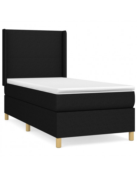 Giroletto a Molle con Materasso Nero 90x190 cm in Tessuto