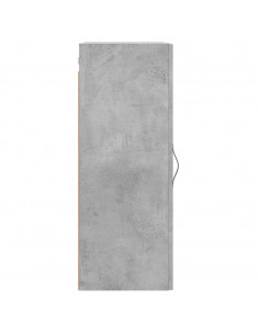 Mobile a Parete Grigio Cemento 34,5x34x90 cm Legno Multistrato 2