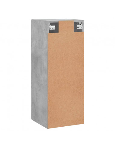Mobile a Parete Grigio Cemento 34,5x34x90 cm Legno Multistrato