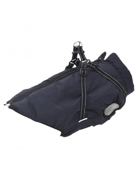 Cappotto Cani Imbracatura Impermeabile Riflettente Blu Navy 4XL