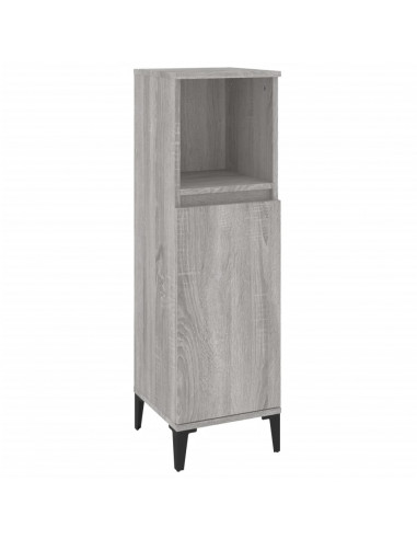 Set Mobili da Bagno 3 pz Grigio Sonoma in Legno Multistrato