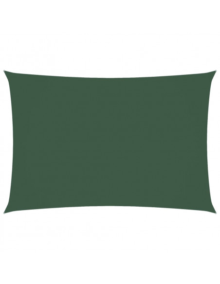 Parasole a Vela Oxford Rettangolare 3x5 m Verde Scuro